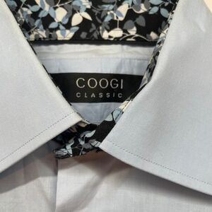 COOGI Classic Men's Button Up Long Sleeve Shirt‎ Light Blue Size Large